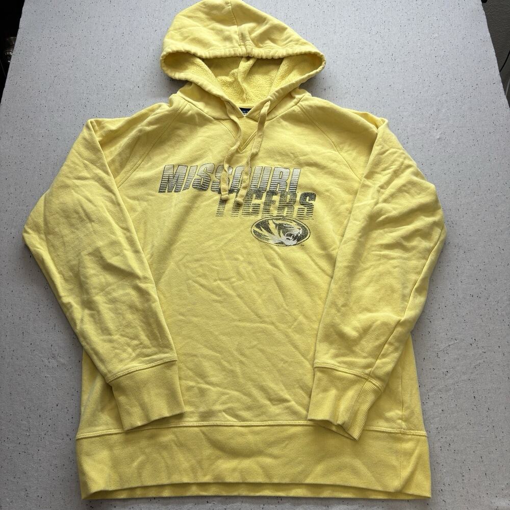 Missouri Tigers Hoodie Sweatshirt Mens Medium Yellow Mizzou NCAA Football